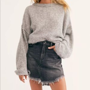 Free People frayed denim skirt NWT
